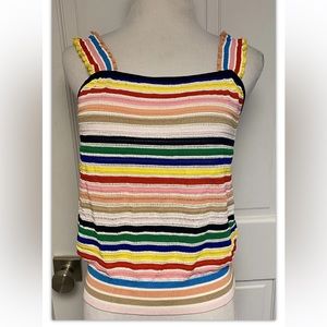 J Crew Womens Knit Sleeveless Striped Sweater Size Medium EUC